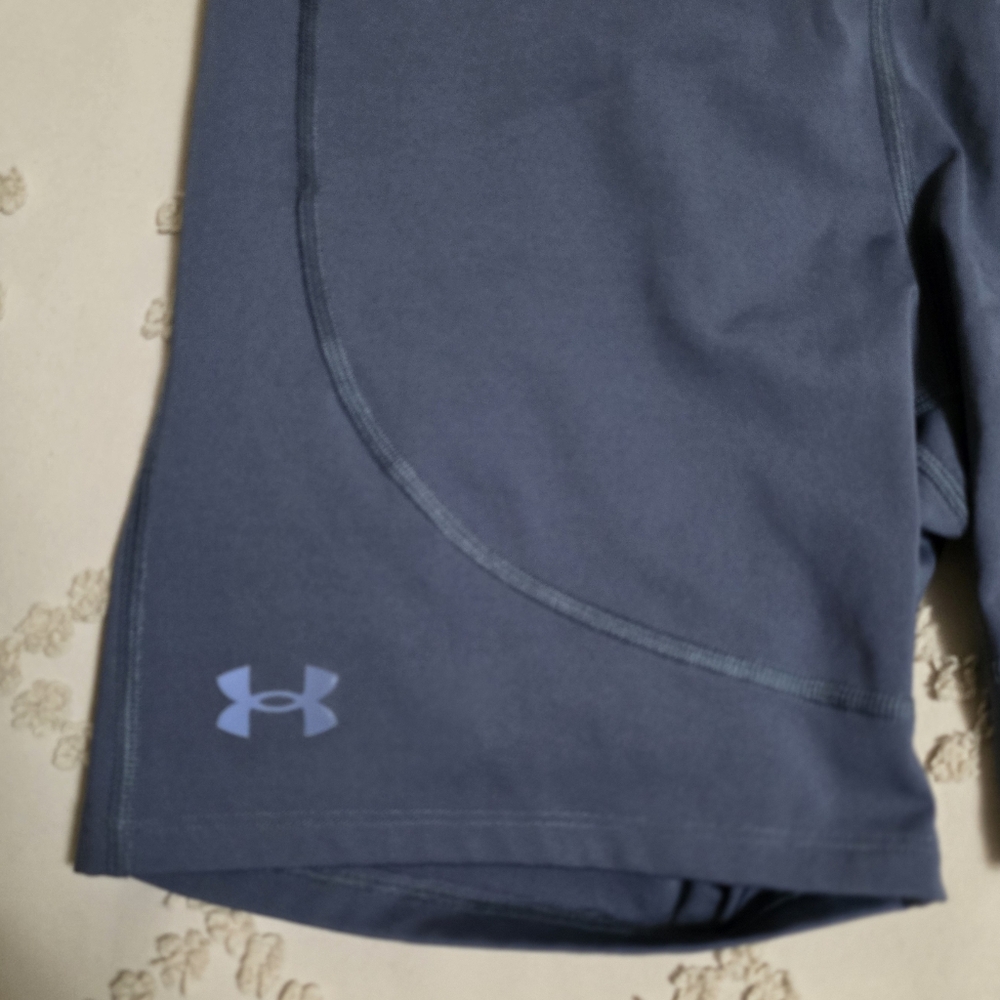 Under Armour Women's Large Slate Blue High-Rise Bike Shorts - Picture 2 of 6
